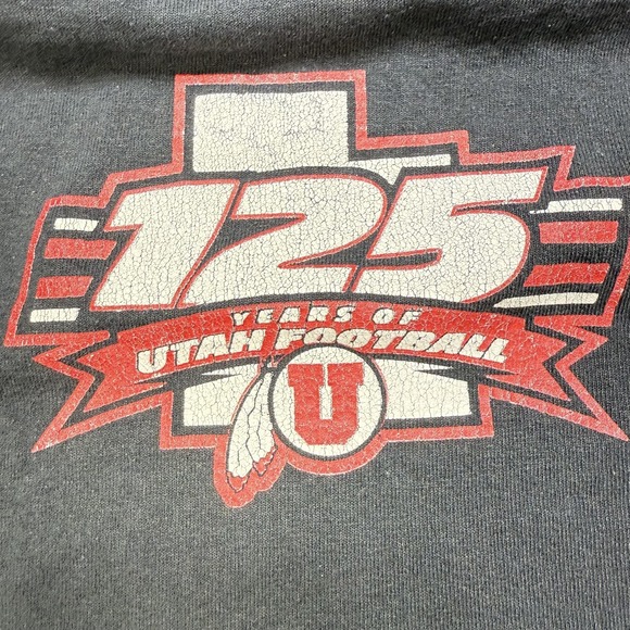 Utah Utes Shirt Mens XL Black Jerzees 125 Years Football Anniversary NCAA Tee - Picture 7 of 8